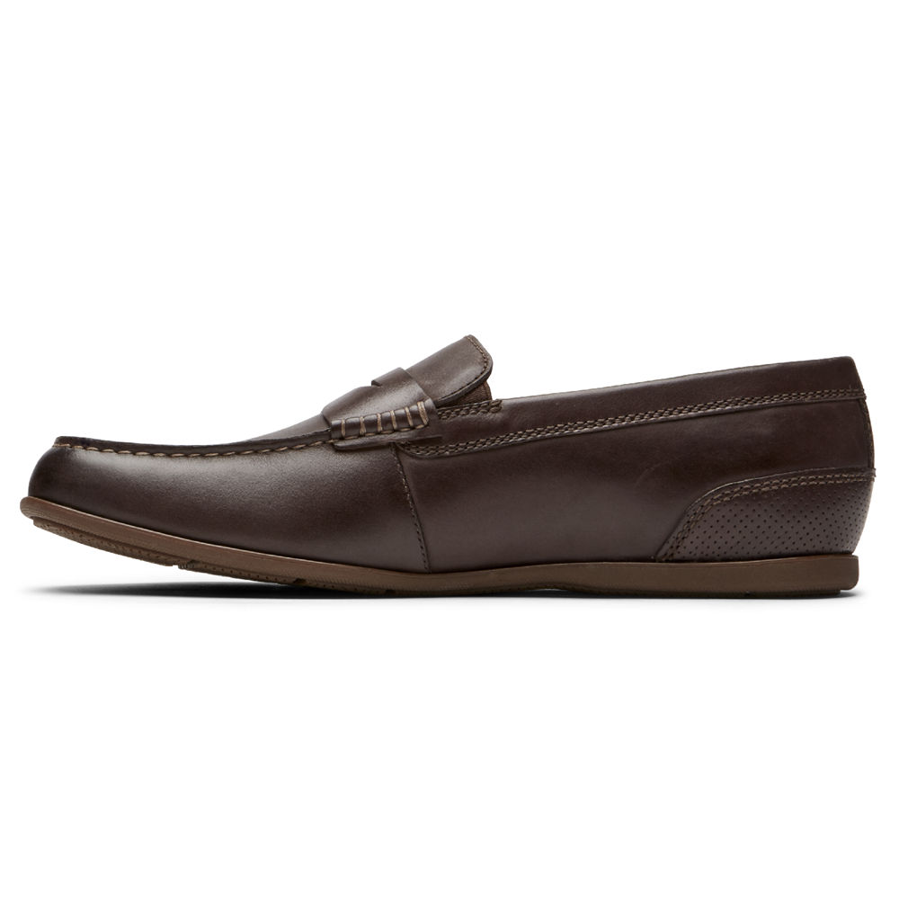 Sapato Vela Rockport Homem Marrom Escuro - Malcom Penny - 74538XKMD